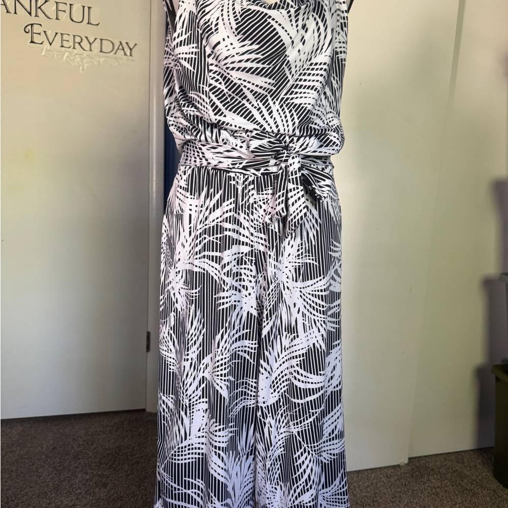 Black and White Patterned Maxi Dress
